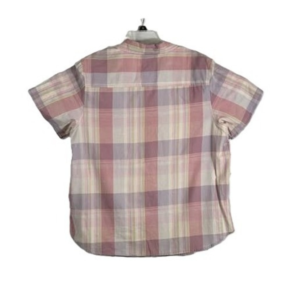 Pink Plaid Button‎ Up Shirt 100% Cotton Cottagecore Casual 1X Soft Girl Preppy - Picture 7 of 9